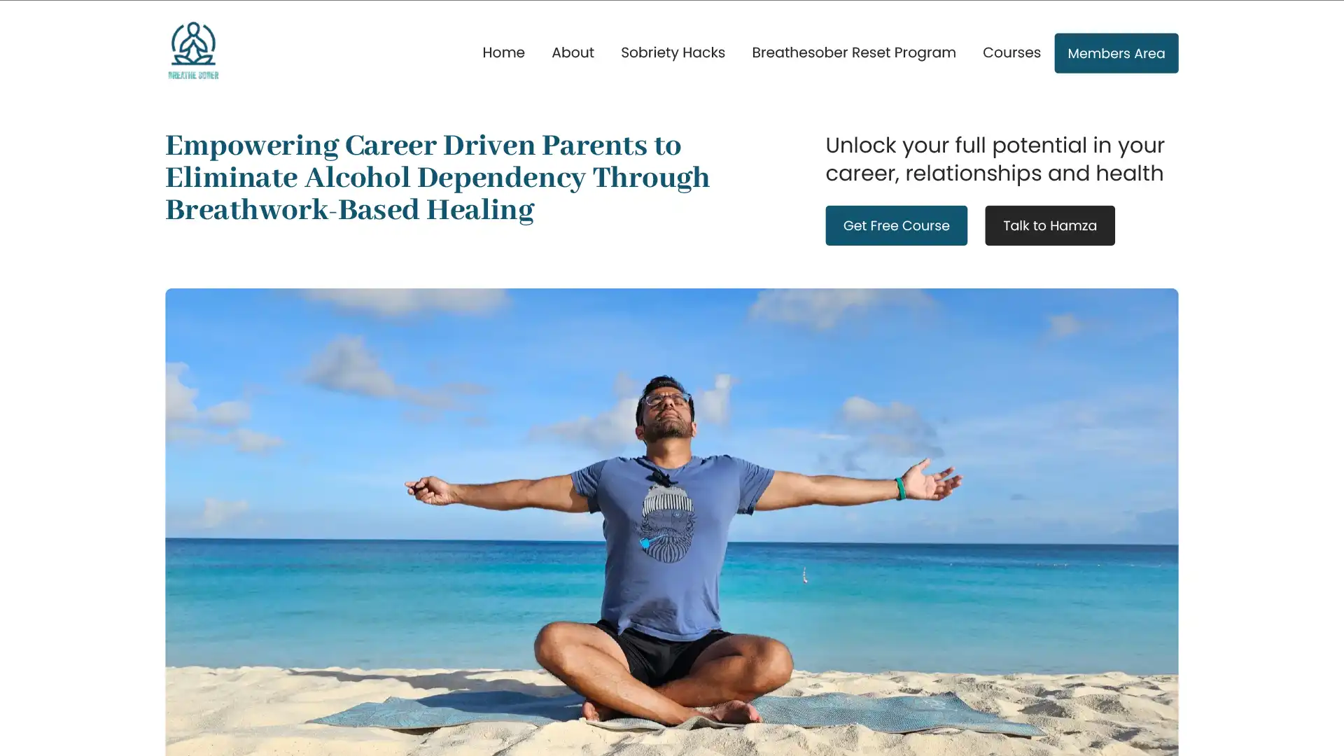 Breathesober homepage